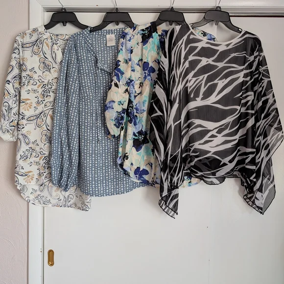 Kim Rogers Mixed Print & Solid Women's Tunic Tops - Multi-Color - Picture 4 of 4